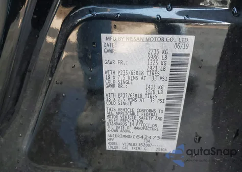 2019 Nissan Pathfinder S из США, поврежденный, VIN 5N1DR2MM0KC642473